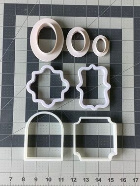 Cookie Cutter Set Plaque Oval Arch Tags Fondant Biscuit Baking Molds (8 pcs)